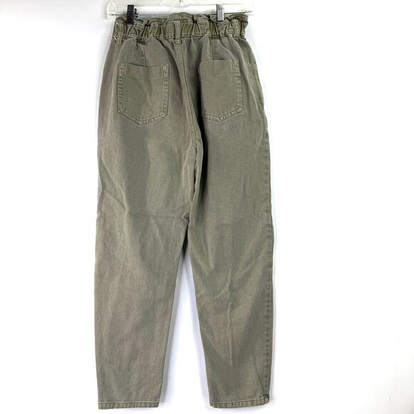 Bohme Olive Green Kennedy Paper Bag Pants Size Small - Picture 5 of 12
